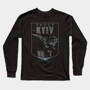 Ghost Of Kyiv Ukrainian MIG-29 Fighterjet Long Sleeve T-Shirt